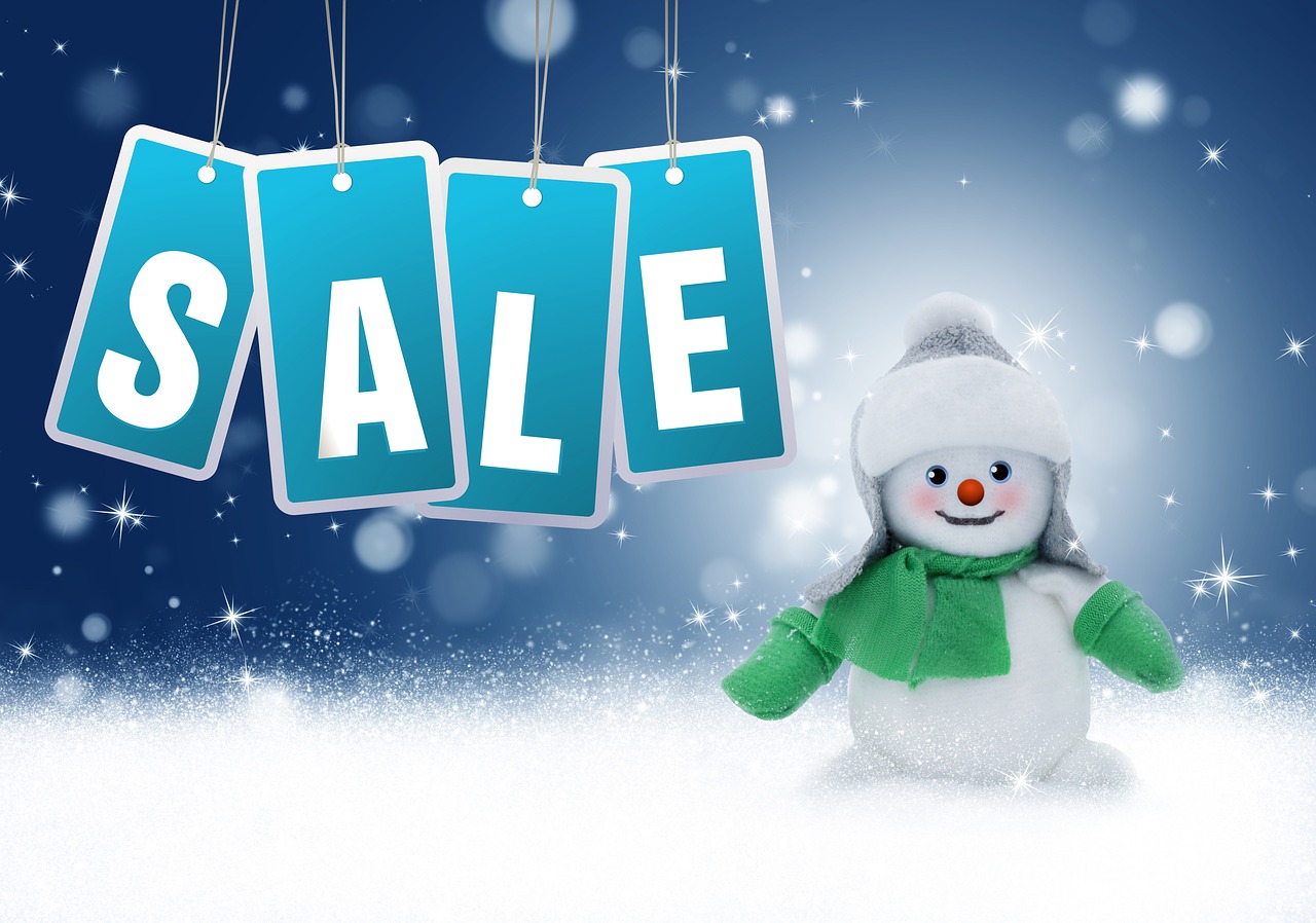 sale, snowman, new year discounts